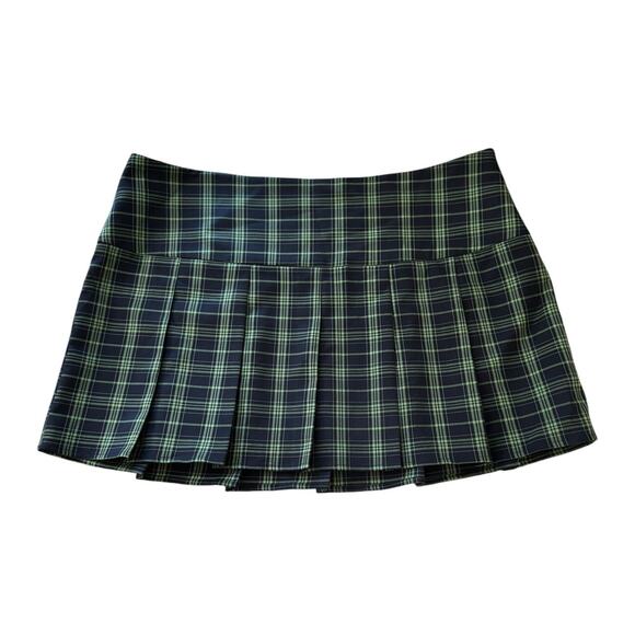 NEW BP. NORDSTROM Women's Navy- Green Coco Plaid Mini Pleated Skirt Plus Size 2X - Picture 5 of 7